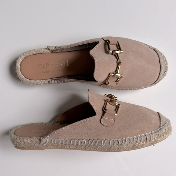Maypol made in Spain Espadrilles suede leather with decorative metallic detail - Picture 4 of 7